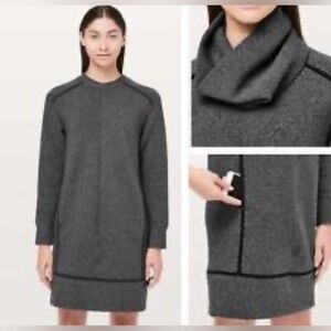 Lululemon On Repeat Long Sleeve Dress Heathered‎ Core Dark Grey W8A75S Size 4